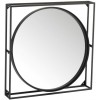 Miroir Cercle/Carre Metal/Verre Noir