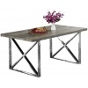 Table de salle à manger ultra design en acier noir poli et plateau au choix KEXIS