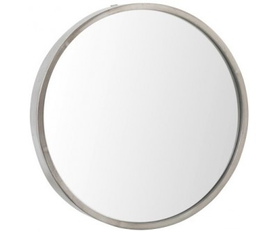 Miroir + Led Rond Metal/Verre Argent