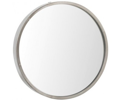 Miroir + Led Rond Metal/Verre Argent