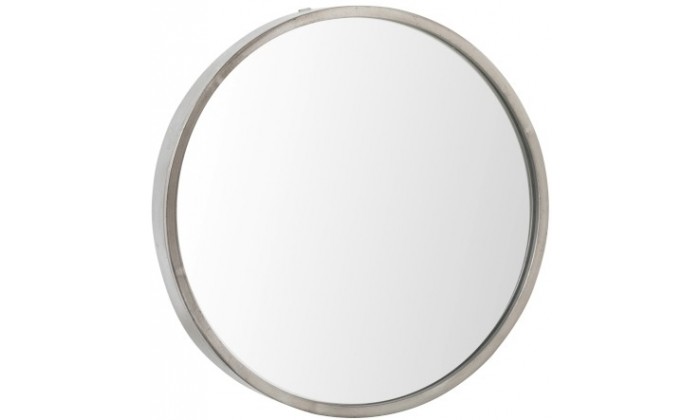 Miroir + Led Rond Metal/Verre Argent