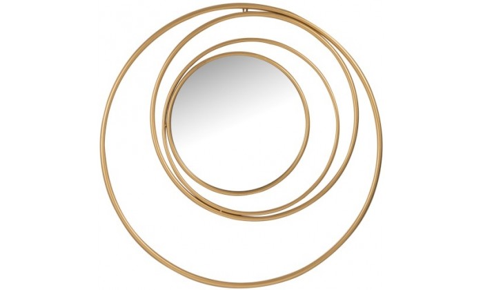 Miroir 4 Cercles Metal/Verre Mat Or