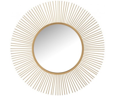 Miroir Barres Rond Metal/Verre Mat Or