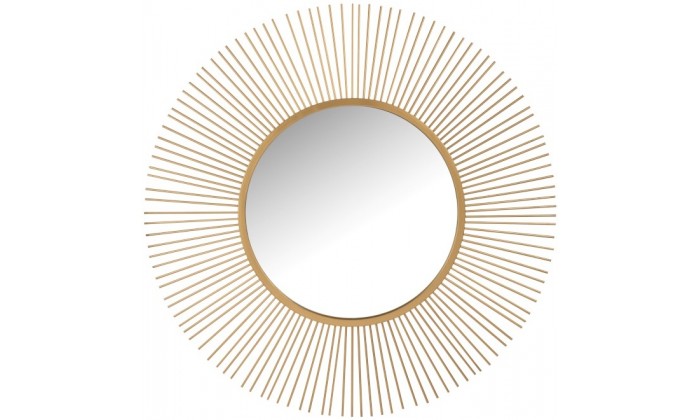 Miroir Barres Rond Metal/Verre Mat Or