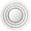 Miroir Rond Ethnique Rotin Blanc Large