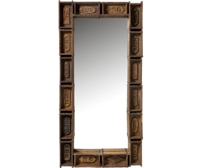 Miroir Bacs Rectangulaire Bois Recycle Marron