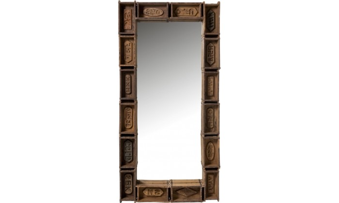 Miroir Bacs Rectangulaire Bois Recycle Marron