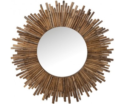 Miroir Rond Bambou Naturel