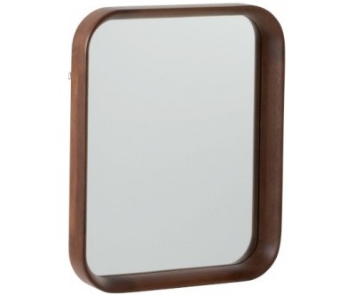 Miroir Rectangulaire Bois/Verre Marron Fonce