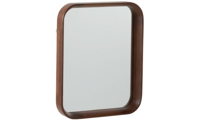 Miroir Rectangulaire Bois/Verre Marron Fonce