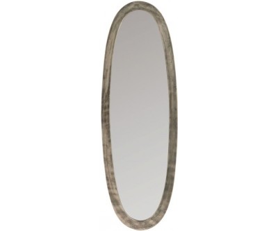 Miroir Ovale Aluminium/Verre Antique Gris Small