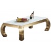 Table de salle à manger ultra design en acier inoxydable gold et plateau au choix CARRARA