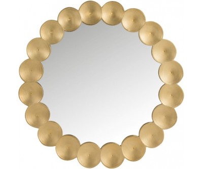 Miroir Rond Cercle Bois/Verre Or