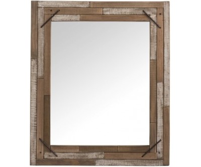 Miroir Antique Carre Bois Naturel