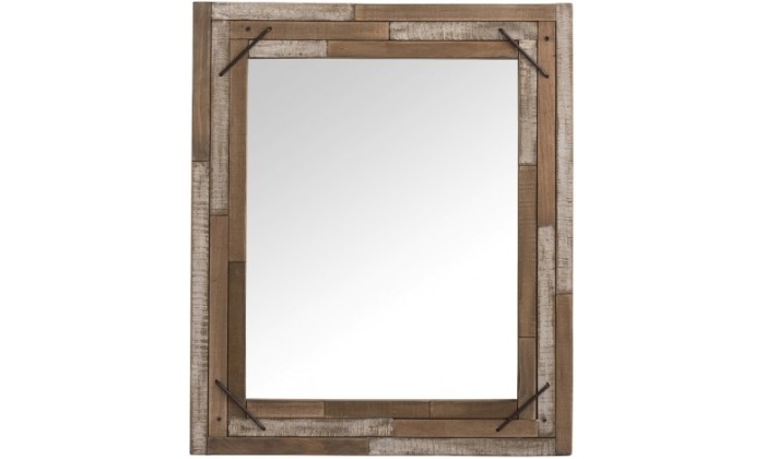 Miroir Antique Carre Bois Naturel