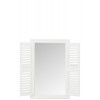 Miroir + 2 Volets Bois/Verre Blanc Large