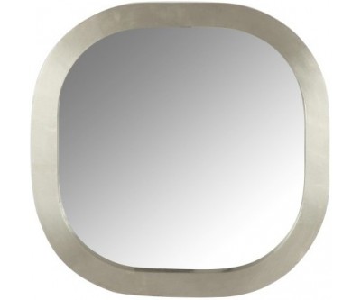 Miroir Carre Arrondi Bois Argent