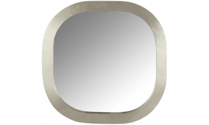 Miroir Carre Arrondi Bois Argent