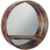 Miroir Rond Tablette Bois Marron Small