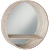 Miroir Rond Tablette Bois White Wash Large