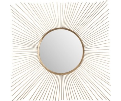 Miroir Rayon Soleil Metal/Verre Or
