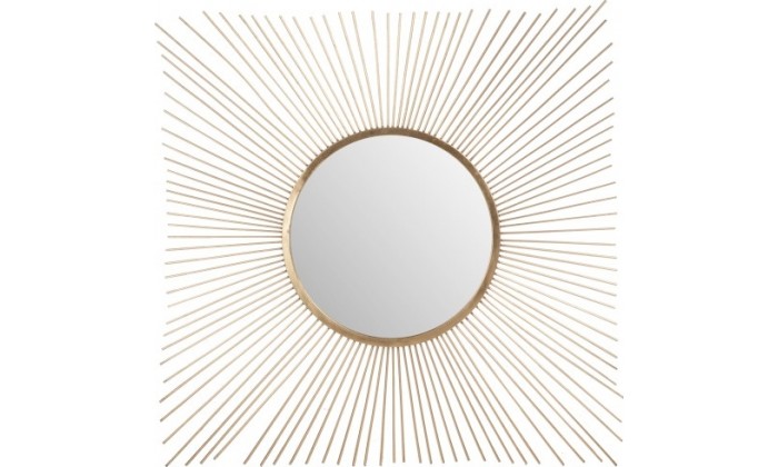 Miroir Rayon Soleil Metal/Verre Or