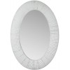Miroir Ovale Trou Metal/Verre Blanc Antique
