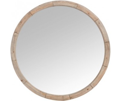 Miroir Rond Bois Naturel