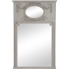 Miroir Ovale/Rectangulaire Fleur Bois Antique Taupe 106X160Cm