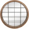 Miroir Rond Bois/Fer Naturel/Marron