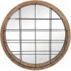 Miroir Rond Bois/Fer Naturel/Marron