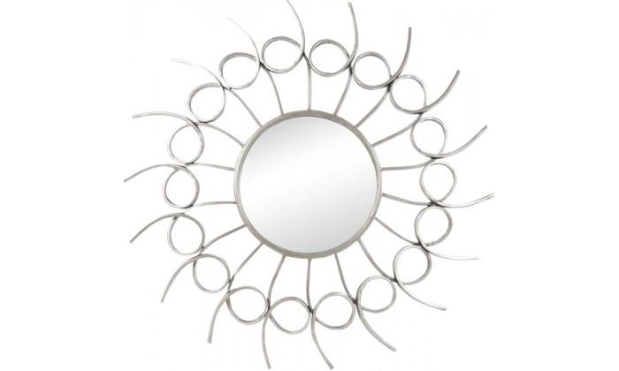 Miroir Soleil Metal Antique Argent