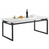 Table de salle à manger ultra design en acier noir poli et plateau au choix KIMBIRLEY