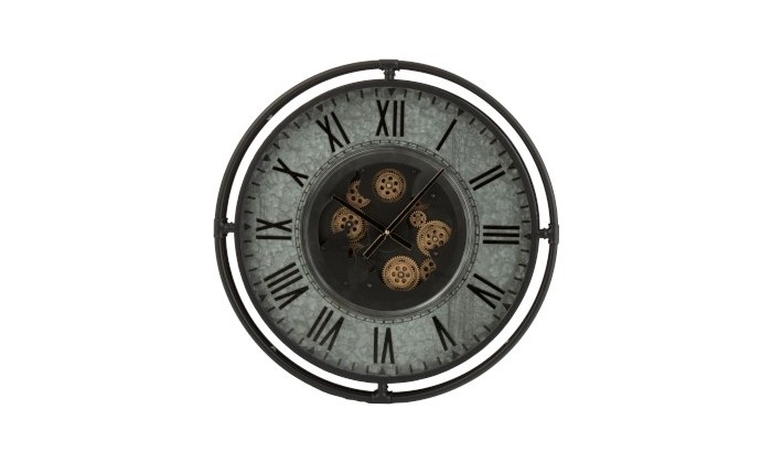 Horloge Bord Metallique Chiffres Romains Metal Gris/Noir/Or Small