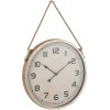 Horloge Ronde Metal Argent/Corde Jute