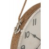 Horloge Ronde Metal Argent/Corde Jute