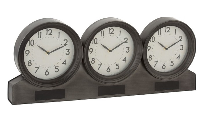 Horloge 3 Parties Metal Marron