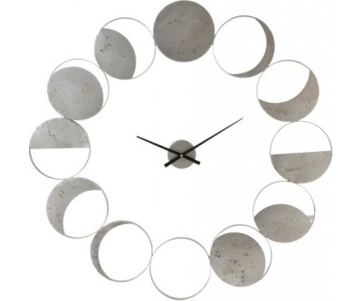 Horloge Murale Disques Metal Gris