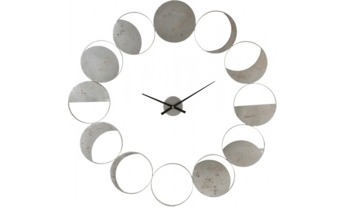 Horloge Murale Disques Metal Gris