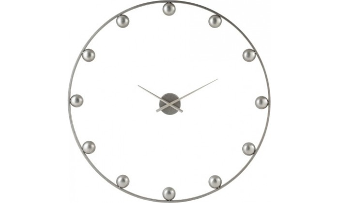 Horloge Murale Boules Metal Gris