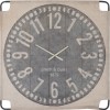 Horloge Murale Canevas Grand Textile Beige/Gris