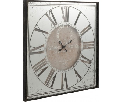 Horloge Carree Hotel Miroir Gris