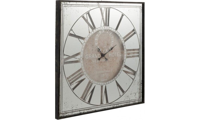 Horloge Carree Hotel Miroir Gris