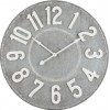 Horloge Ronde Chiffres Metal Gris/Blanc Large