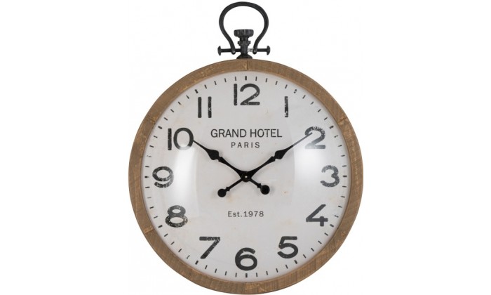 Horloge Ronde Boule Verre Bois Naturel Small