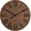 Horloge Ronde Chiffres Romains Bois Naturel Large