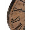 Horloge Ronde Chiffres Romains Bois Naturel Large