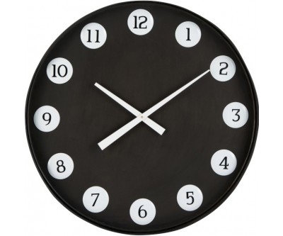 Horloge Ronde Numeros Metal Noir