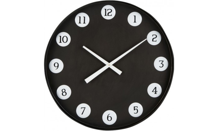 Horloge Ronde Numeros Metal Noir