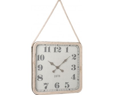 Horloge Carree Corde Metal Gris Large